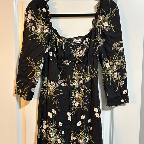 Reformation Fairway Long Sleeve Midi Dress in Veuve - Picture 2 of 3